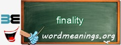 WordMeaning blackboard for finality